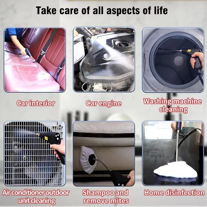 YAERDUN 1500W High Temperature Steam Cleaner Smart Digital Kitchen Hood Bathroom Cleaning Machine, Size: 110V US Plug(Black White)