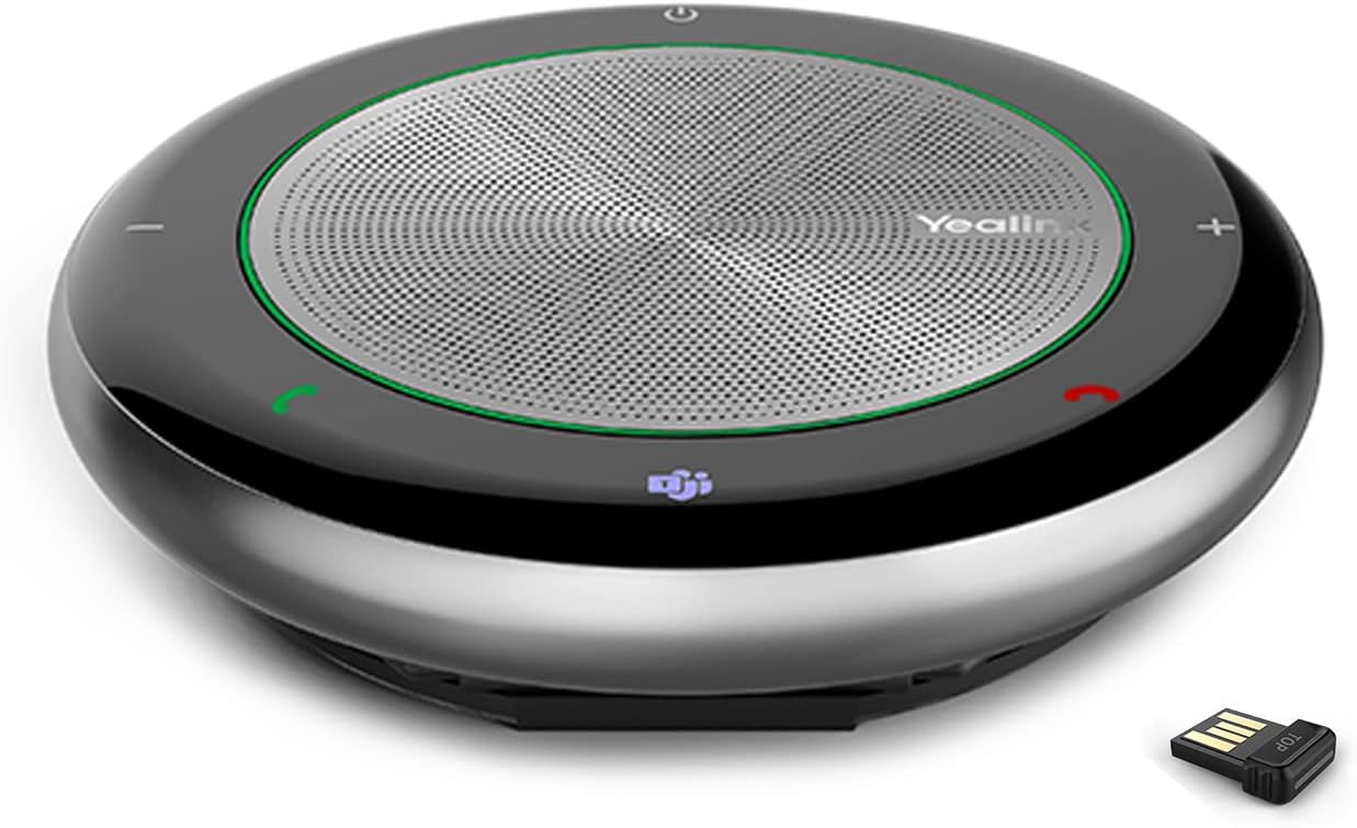 Bluetooth Speakerphone with Certified, Portable Conference Speaker and Microphone for Meeting, Softphone, Unified Communications Platforms,360° Voice Pickup,9H Talk Time ﻿